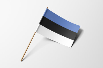 Estonia flag of small paper, isolated on white background - obrazy, fototapety, plakaty