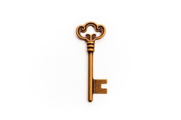 a key, isolated on yellow background. AI Generated
