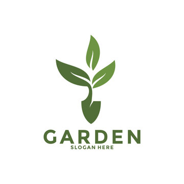 Gardener logo design inspiration vector, Lawn care, farmer, lawn service logo vector icon template