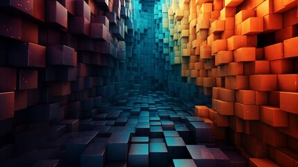 colorful cubes in perspective. abstract background for web design