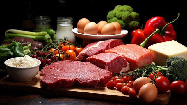 meat and vegetables HD 8K wallpaper Stock Photographic Image 
