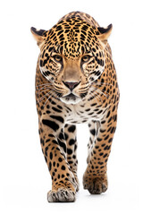 Leopard close-up isolated on white