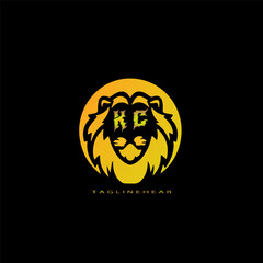  creative lion logo, lion head logo. lion letter logo, lion golden logo with gradent colour. animal logo.