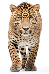 Leopard close-up isolated on white