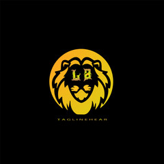  creative lion logo, lion head logo. lion letter logo, lion golden logo with gradent colour. animal logo.
