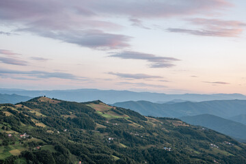 Obraz premium View of the mountains and hills of western Serbia