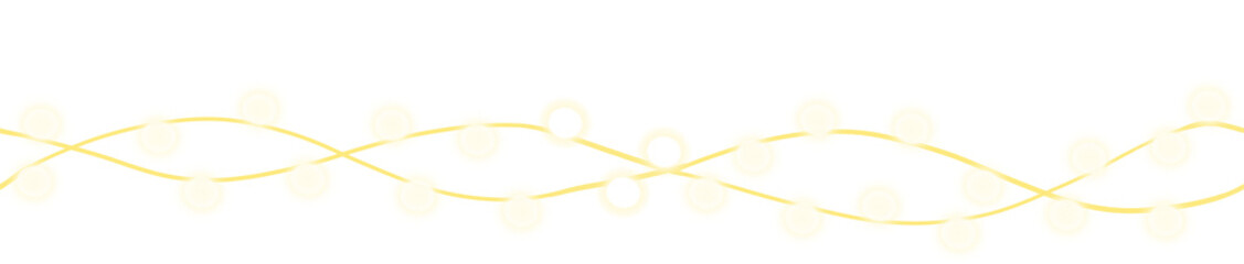 Christmas lights string seamless transparent white effect decoration isolated