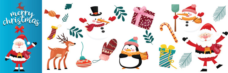 Christmas design illustration set.