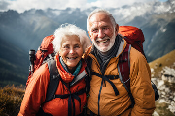 Elderly people go to the mountains.