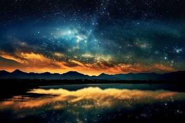 Stunning starry night sky. Generative AI