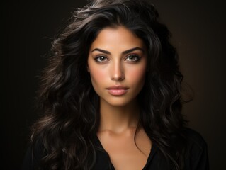 Fototapeta premium Caucasian woman with big beautiful dark eyes