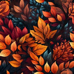 Autumn Seamless Pattern, Fall Seamless Pattern, fallen leaves,seamless pattern, pattern