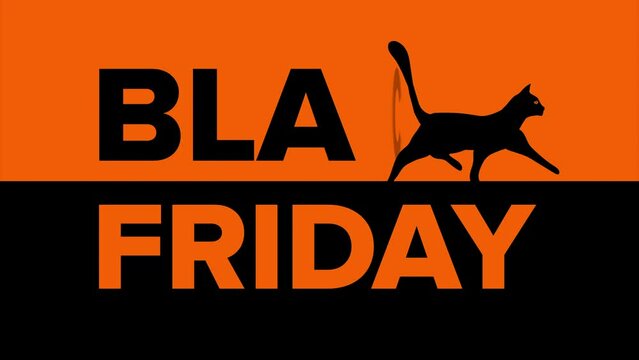 Black Friday animation with a black cat
