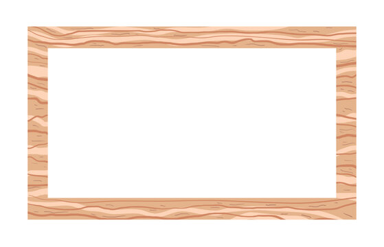 Empty wood frame with a copy space. Hand drawn vector illustration