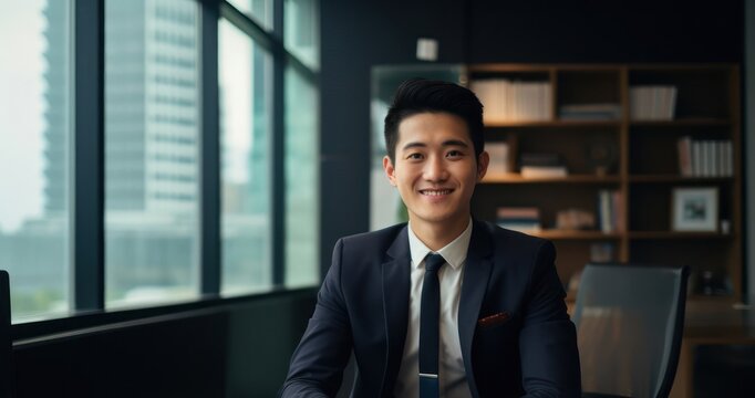 Asian Man Human Resources Manager Industry Professional Concept Generative AI