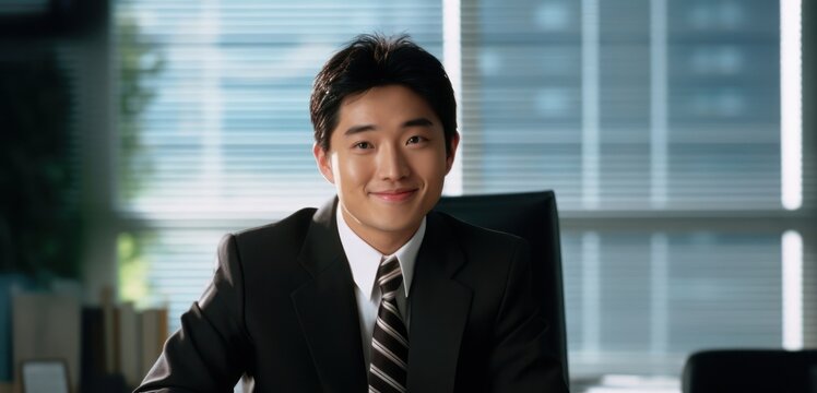 Asian Male Human Resources Manager Occupation Professional Background Generative AI