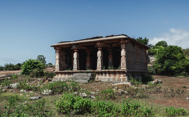 Fototapeta na wymiar The ruins of Vijayanagara are the former capital of the Vijayanagara Empire. India.