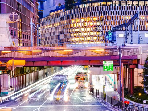 city tunnel at night