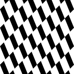 Repeated black slanted strokes on white background. Seamless surface pattern design with polygons ornament. Quadrangular blocks wallpaper. Diagonal dashes motif. Digital paper, print. Checkered vector - obrazy, fototapety, plakaty
