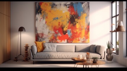 Detailed 3D Render View of an Artistic Painting in a.Generative AI