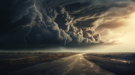  The distant sound of thunder can be heard in the distance, a reminder of the power of God - obrazy, fototapety, plakaty