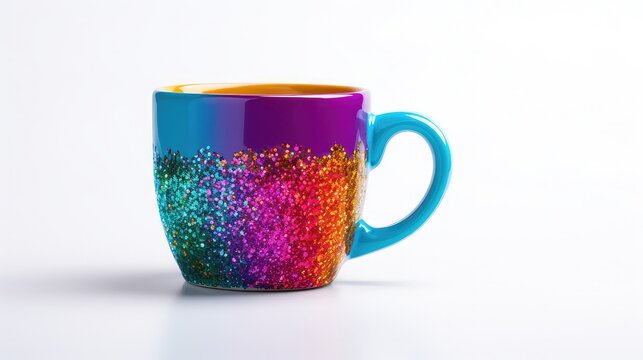 Colorful cup border Sequins colorful shine Powder Glitter stripes