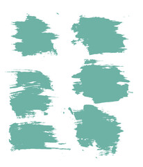 Set of vector turquoise grunge decoration isolated brush line