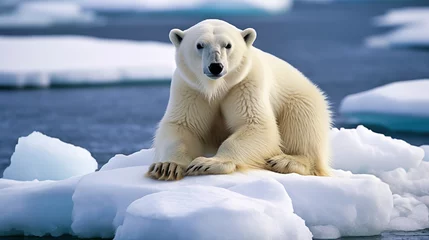 Keuken spatwand met foto Polar bear (Ursus maritimus) on cracking ice  © Adrian
