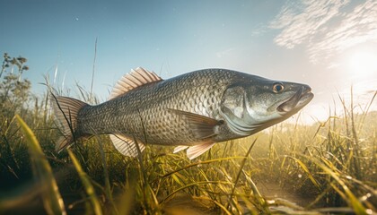 Photo of a Majestic Barramundi Fish in Its Natural Habitat