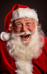 Naklejka premium A funny laughing Santa Claus portrait
