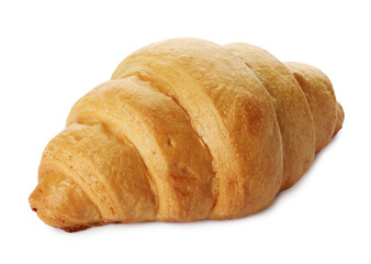 One delicious fresh croissant isolated on white