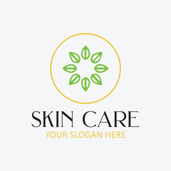 beauty natural skin care logo design vector