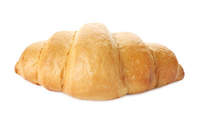 One delicious fresh croissant isolated on white