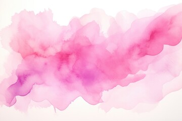 A Beautiful Pink Smoke Cloud Floating Gracefully on a Pure White Background - obrazy, fototapety, plakaty