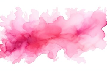 Fototapeta premium Red and Pink Ink Cloud Floating on a Clean, White Canvas