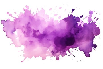 Purple Ink Splatter on Clean White Background