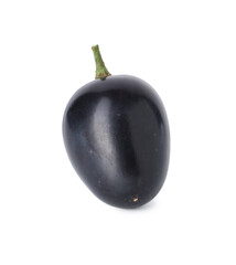 One ripe dark blue grape isolated on white