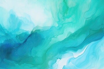 Vibrant Brushstrokes of Blue and Green Dance Across the Canvas
