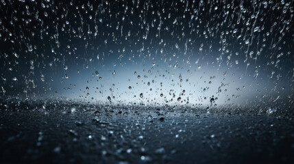 Rain falls from the sky in a steady stream, each droplet creating a miniature splash as it hits the ground 