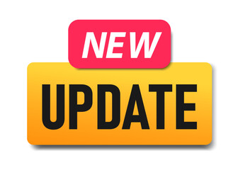 Vector illustration modern button label new update. Logo, web banner element
