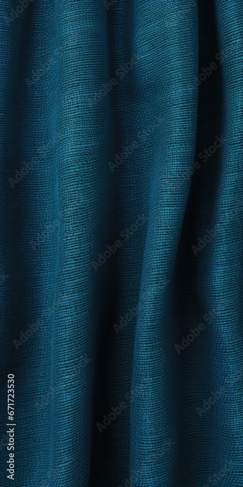 Poster A detailed close up view of a vibrant blue fabric. This picture can be used for various design projects or to depict texture and patterns