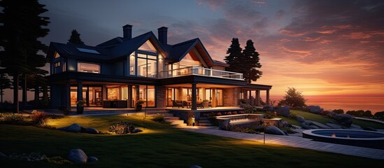 Gorgeous sunset luxury residence