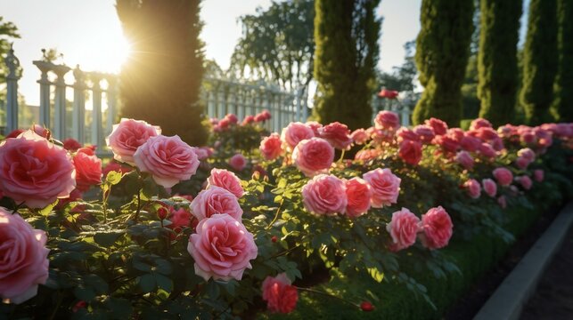a beautiful rose flower garden