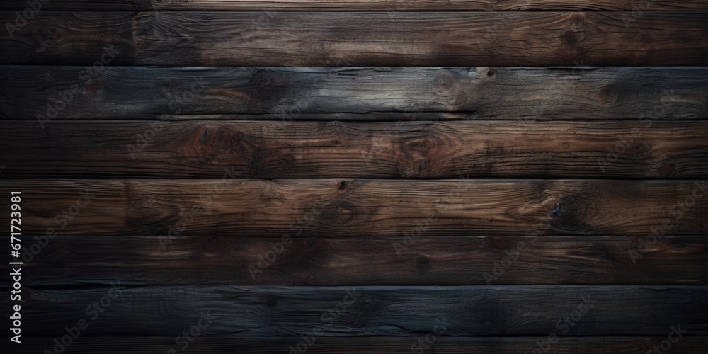 Poster A close-up view of a wooden wall made of dark wood. This image can be used as a background or texture in various design projects