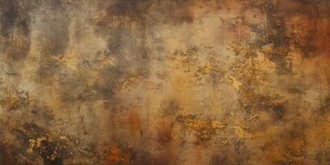 A painting of a rusted wall with a clock on it. Can be used as a background or to symbolize the...