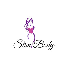 slim body logo design vector - obrazy, fototapety, plakaty