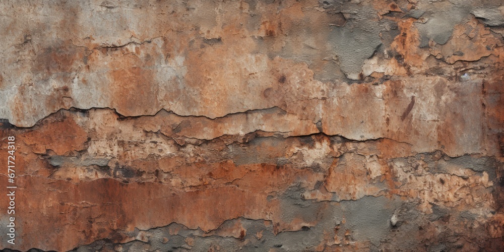 Poster a detailed view of a wall with peeling paint. this image can be used to depict decay, aging, or negl