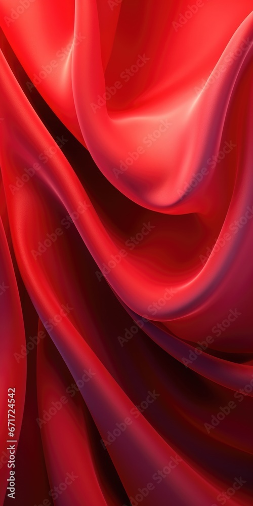 Poster A close-up view of a vibrant red fabric. Perfect for adding a pop of color to any design or project