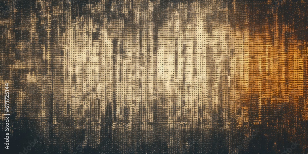 Poster A close up view of a wall with a single light illuminating it. This image can be used to depict concepts such as solitude, mystery, or a guiding light in darkness
