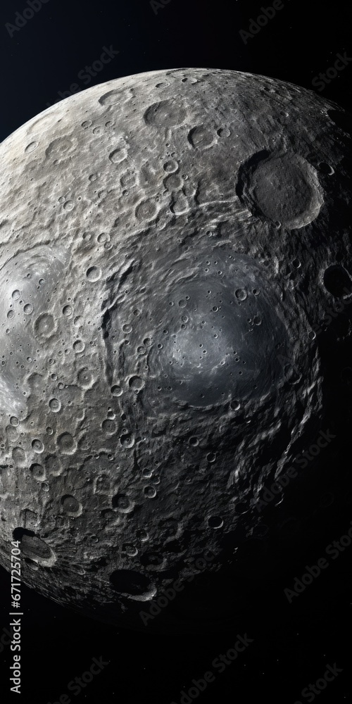 Aufkleber a close-up view of the moon against a black background. perfect for astronomy enthusiasts and space-
